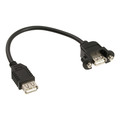 InLine USB 2.0 Adapterkabel, Buchse A auf Einbaubuchse A, 0,2m