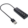InLine® USB 2.0 Hub, 4 Port, schwarz, Kabel 30cm, schmale Bauform - 33293H
