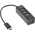 InLine® USB 2.0 Hub, USB-C, 4 Port, schwarz, Kabel 15cm, schmale - 33293J