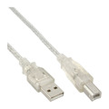 InLine® USB 2.0 Kabel, A an B, transparent, 2m - 34518T