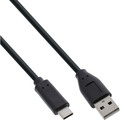 InLine® USB 2.0 Kabel, USB-C Stecker an A Stecker, schwarz, 0,3m - 35737