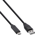 InLine® USB 2.0 Kabel, USB-C Stecker an A Stecker, schwarz, 1m - 35731
