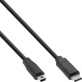 InLine® USB 2.0 Kabel, USB-C Stecker an Mini-B Stecker (5pol.), schwarz, 3m