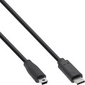 InLine® USB 2.0 Kabel, USB-C Stecker an Mini-B Stecker, schwarz, 0,5m - 35756