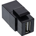 InLine® USB 2.0 Keystone Snap-In Einsatz, USB-A BU/BU, gewinkelt, schwarz