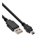 InLine® USB 2.0 Mini-Kabel, USB A ST an Mini-B ST (5pol.), schwarz, - 33107J