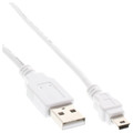 InLine USB 2.0 Mini-Kabel, USB A Stecker an Mini-B Stecker (5pol.), weiß, 0,5m