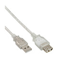 InLine® USB 2.0 Verlängerung, St/Bu, Typ A, transparent, 0,5m