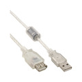 InLine® USB 2.0 Verlängerung, St/Bu, Typ A, transparent, mit 0,5m - 34650Q