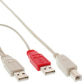 InLine® USB 2.0 Y-Anschlußkabel, 2x Stecker A an Stecker B, 1,0m