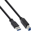 InLine® USB 3.0 Kabel, A an B, schwarz, 0,5m