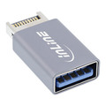 InLine® USB 3.2 Adapter, intern USB-E Frontpanel Stecker zu USB-A - 33446O