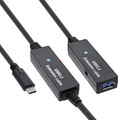 InLine® USB 3.2 Gen.1 Aktiv-Verlängerung, USB-C Stecker an USB-A Buchse, 10m