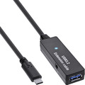 InLine® USB 3.2 Gen.1 Aktiv-Verlängerung, USB-C Stecker an USB-A Buchse, 5m