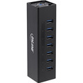 InLine® USB 3.2 Gen.1 Hub, 7 Port, Aluminiumgehäuse, schwarz, mit - 35395B