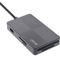 InLine® USB 3.2 Multi Cardreader Hub, SD/TF/MS/XD/CF, 3-Port USB-A, - 66772F
