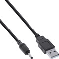 InLine® USB DC Stromadapterkabel, USB A Stecker zu DC 3,5x1,35mm Hohlstecker, schwarz, 3m