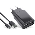 InLine® USB DUO+ Ladeset, Netzteil 2-fach + Micro-USB Kabel