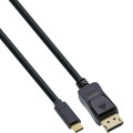 InLine USB Display Kabel, USB-C Stecker zu DisplayPort Stecker (DP Alt Mode), 4K2K, schwarz, 5m
