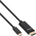 InLine® USB Display Kabel, USB-C Stecker zu HDMI Stecker (DP Alt Mode), 4K2K, schwarz, 1m