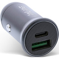 InLine® USB KFZ Stromadapter Power Delivery, USB-A + USB-C, grau