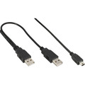 InLine USB Mini-Y-Kabel, 2x Stecker A an Mini-B Stecker (5pol.), 2m