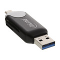 InLine® USB3.0 Dual Cardreader, USB A und Micro-USB 2.0 für SDXC und microSDXC, Android (OTG) und PC