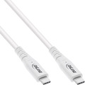 InLine® USB4 Kabel, USB-C Stecker/Stecker, PD 240W, 8K60Hz, TPE weiß, 0,5m