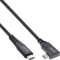 InLine® USB4 Kabel, USB-C einseitig gewinkelt, PD 240W 8K60Hz, TPE schwarz, 0,5m