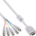 InLine® VGA BNC Kabel, 5x BNC Stecker an 15pol HD Stecker, 5m