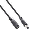 InLine® Verlängerungskabel DC Stecker 5,5x2,1mm, schwarz, 1m