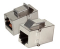Keystone Einbauadapter RJ45 Bu/Bu STP, Cat.5e, Edelstahlgehuse