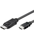 Konverter DisplayPort 1.2 auf HDMI -- Stecker/Stecker, schwarz, 2 m