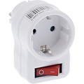 Kopp Steckdosenadapter mit Schalter, 1 Stück, arktis/weiß, 470112003 - 16730A