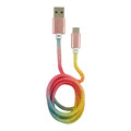 LC-Power LC-C-USB-TYPE-C-1M-3 USB A zu USB-C Kabel, Regenbogen-Glitzer, 1m