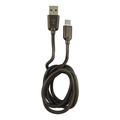 LC-Power LC-C-USB-TYPE-C-1M-6 USB A zu USB-C Kabel, Metall schwarz, 1m