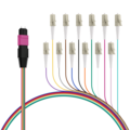 MTP©(M)-LC Fanoutkabel OM4 12 Fasern -- Typ B LSZH erika-violett 0,4m