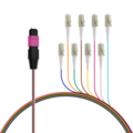 MTP©(M)-LC Fanoutkabel OM4 8 Fasern -- Typ B LSZH erika-violett 0,4m