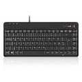 Perixx PERIBOARD-505H PLUS DE, Mini USB-Tastatur, Trackball, Hub, - PERIBOARD-505H-PLUS