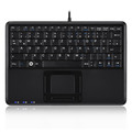 Perixx PERIBOARD-510 H PLUS US, Mini USB-Tastatur, Touchpad, Hub, schwarz