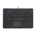 Perixx PERIBOARD-525 DE B, Mini-USB-Tastatur mit Touchpad, schwarz - 57155N