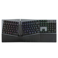 Perixx PERIBOARD-835 BR DE, kabellose RGB-beleuchtete ergonomische mechanische Tastatur - flache braune taktile Schalter