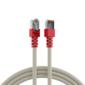 RJ45 Patchkabel Cat.5e SF/UTP PVC -- Tülle rot CCA crossed grau 15m