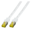 RJ45 Patchkabel Cat.6A S/FTP LSZH -- Cat.7 Rohkabel weiß 0,15m