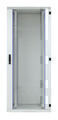 Tür für Standardschrank 42HE, B=800, Glas,1-teilig, RAL9005, 3-Punkt