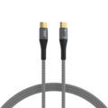 USB-C Kabel 100W PD 3.0 5A E-Marker Chip -- 0,5m grau Goldkontakte Textilmantel