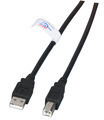 USB2.0 Anschlusskabel A-B, St.-St. -- 0,5m, schwarz, LSZH