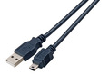 USB2.0 Anschlusskabel A-Mini B -- (5polig), St.-St., 1,0m, schwarz, Class