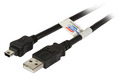 USB2.0 Anschlusskabel A-Mini B (5polig) -- St.-St., 1,8m, schwarz, Premium