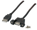USB2.0 Verlängerungskabel A-A -- St.-Einbaubuchse, 0,5m, schwarz, Classic